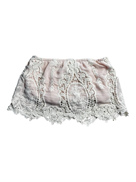 Hot And Delicious Tops - Pink Lace Crochet Overlay Tube Top Size S Boho Summer